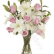 Bouquet di Rose rosa e Gigli bianchi