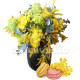 Bouquet di Mimose e Rose con Macaron