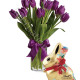 Bouquet di Tulipani con Coniglietto Gold Bunny