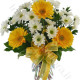 Bouquet di Gerbere gialle e Margherite bianche